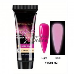 PolyGel UV LED Luminous pentru unghii false Queen-Fingers 15ml Cod YYG02 Dark Rose